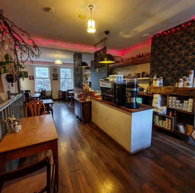 Cosy Tea Hive interior with warm lighting